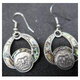 VINTAGE TEXCO / MEXICO STERLING ABOLONE EARINGS