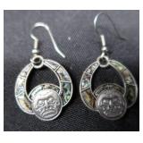 VINTAGE TEXCO / MEXICO STERLING ABOLONE EARINGS