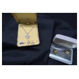 DIAMOND NECKLACE / COSTUME EARINGS