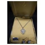 DIAMOND NECKLACE / COSTUME EARINGS