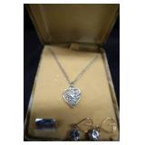 DIAMOND NECKLACE / COSTUME EARINGS
