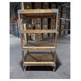 Large 4 Tier Storage Shelf - 2x4/Plywood with metal brackets - 85"H x 48" W x 34" D