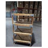 Large 4 Tier Storage Shelf - 2x4/Plywood with metal brackets - 85"H x 48" W x 34" D
