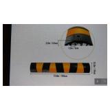 Pair of Rubber Speed Bumps with Yellow Stripes