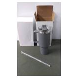 Valtigo Insulated Travel Mug with Straw - Gray - New in Box