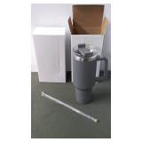 Valtigo Insulated Travel Mug with Straw - Gray - New in Box