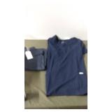 FabRack XL Scrub Top and NiMin Small Scrub Pants Set in Navy Blue