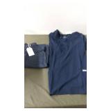 FabRack XL Scrub Top and NiMin Small Scrub Pants Set in Navy Blue