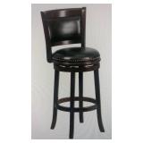 Antique Black Tin Panel Back 29" Swivel Chair