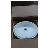 Round Bathroom Sink with Overflow Drain - 14.17 in Diameter