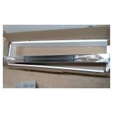 Set of 2 Floor Mounts with Wooden Plank and Metal Brackets for Shelving