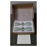 Set of 2 Green Glass Shakers in Original Box with Instructions