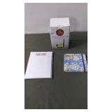 Memo and Pen Holder Set with Floral Notepad and Notebook