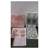 Assorted Home Decoration Craft Supplies including Eucalyptus Garland and Decorative Stickers
