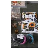 Lot of Household Items including Rubber Gloves, Serving Platters, and More