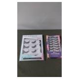Two Sets of Self-Adhesive Eyelashes - 5 Pair Natural Look & 8 Pair Lash Clusters