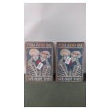 Set of 2 Vintage Skeleton-Themed Framed Artwork - You and Me, We Got This