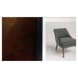 Dark Grey Linen Side Chair - New