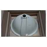 Round Bathroom Sink with Overflow Drain - 14.17 in Diameter