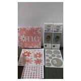 Assorted Home Decoration Craft Supplies including Eucalyptus Garland and Decorative Stickers