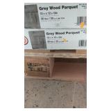 Lot of 8 Boxes of TrafficMASTER Grey Wood Parquet Peel and Stick Tiles - 12" x 12" Tiles