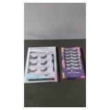 Two Sets of Self-Adhesive Eyelashes - 5 Pair Natural Look & 8 Pair Lash Clusters