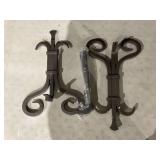2PCS Pilgrim Grand Forge Andirons - Natural Iron