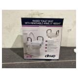 Drive Medical Elevated Raised Toilet Seat with Removable Padded Arms, Fits Most Toilets