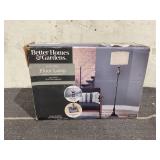 Better Home & Gardens Metal Transitional Floor Lamp, Silver Finish