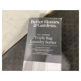 Better Homes & Gardens 3 Bag Laundry Sorter, Metal Rolling Cart with Grey Fabric Bins