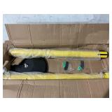 2PCS Yellow Crowd Control Posts with Retractable Belt - "Caution - Do Not Enter", 11