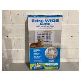 Carlson Extra Wide Walk Through Pet Gate with Small Pet Door, Includes 4-Inch Extension Kit, Pressure Mount Kit and Wall Mount Kit,White