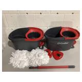 LOT OF 2 O-Cedar EasyWring Spin Mop & Bucket System