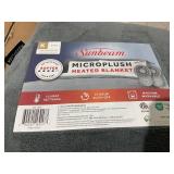 Sunbeam King Blanket Grey Microplush, 12 Heat Settings, 12-Hour Auto Shut-Off, Electric Heated Blanket with Controller, 90" x 100"