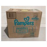 Pampers Swaddlers Diapers, Size 1, 198 Count