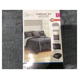 Mainstays 10 Piece Light Grey Bed in a Bag Comforter Set with Sheets, Full