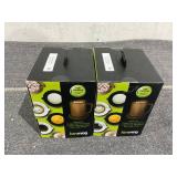 LOT OF 2 ionMug & Charging Coaster, 12oz. Stainless Steel Self Heating Coffee Mug with Lid, 3.5" x 3.5" x 5"