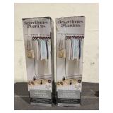 LOT OF 2 Better Homes & Gardens 100lbs Heavy Duty Folding Adjustable Rolling Garment Racks, Chrome