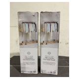 LOT OF 2 Better Homes & Gardens 100lbs Heavy Duty Folding Adjustable Rolling Garment Racks, Chrome