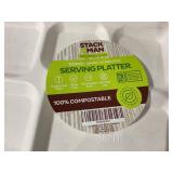 500PCS Vplus 100% Compostable Bagasse 5 Compartment Paper Trays