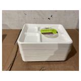 500PCS Vplus 100% Compostable Bagasse 5 Compartment Paper Trays
