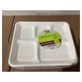 500PCS Vplus 100% Compostable Bagasse 5 Compartment Paper Trays