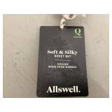 Allswell Soft & Silky 4-Piece Cream Glaze Viscose from Bamboo Sateen Bed Sheet Set, Queen