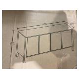 Mainstays 4-Door TV Console for TVs up to 65, Canyon Walnut Finish