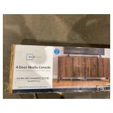 Mainstays 4-Door TV Console for TVs up to 65, Canyon Walnut Finish