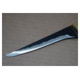 Hammered Carbon Knife with Sheath