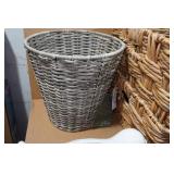 Assorted Home Décor -Wicker Baskets, Trays, Garbage Bin