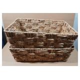 Assorted Home Décor -Wicker Baskets, Trays, Garbage Bin