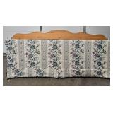 Vintage Floral Patterned Couch with Wooden Backrest