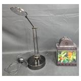 Decorative Butterfly Display Lantern and Adjustable Table Lamp